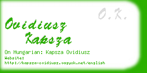 ovidiusz kapsza business card